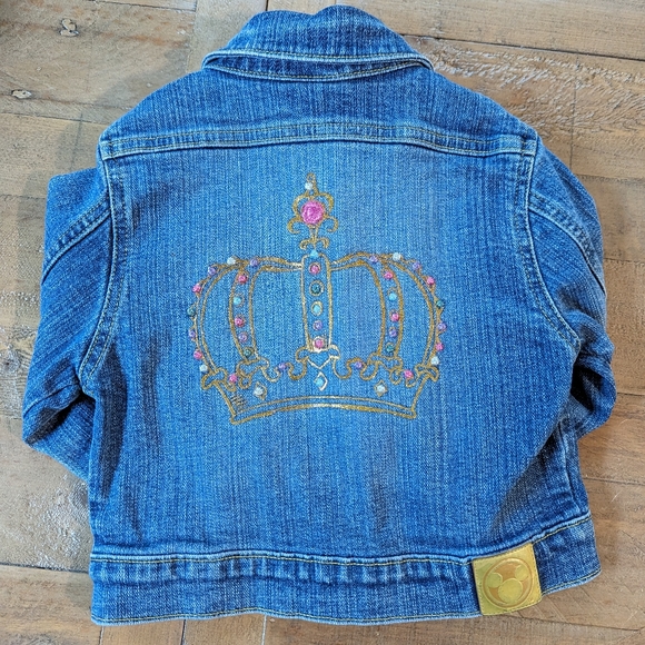 Disney princess little girls denim Jean jacket xxs 2/3 - Picture 2 of 10